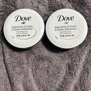 2 *DOVE Intensive Cream Nourishing Skin‎ Care* 2.53oz Travel Jars Lot New Sealed